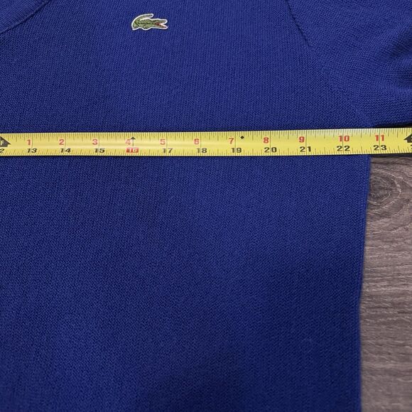 Vintage Izod Lacoste V-Neck Sweater Mens L – Blue 100% Acrylic Made In USA - EUC - Picture 7 of 7